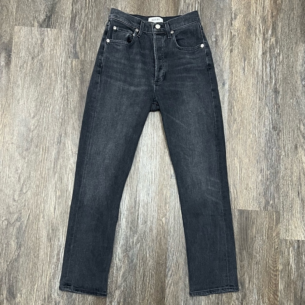 Agolde Black Straight Jeans Size 25